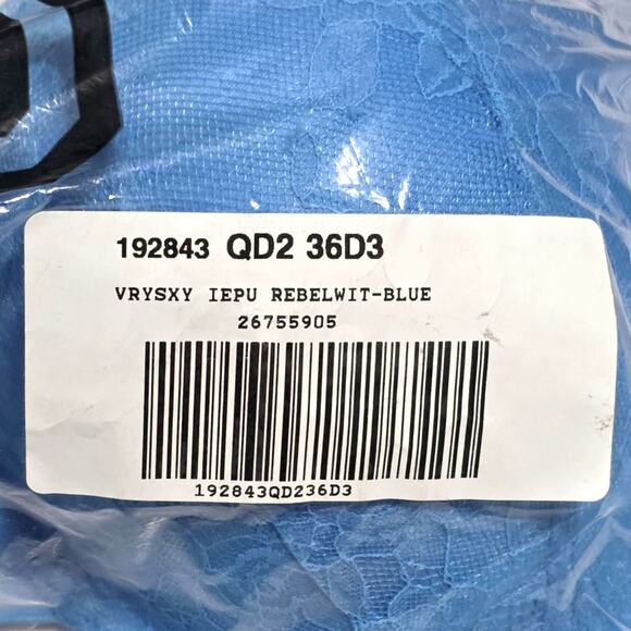 Victoria's Secret Very Sexy Rose Lace & Grommet Push-Up Bra Capri Blue 36F NEW - Picture 6 of 9